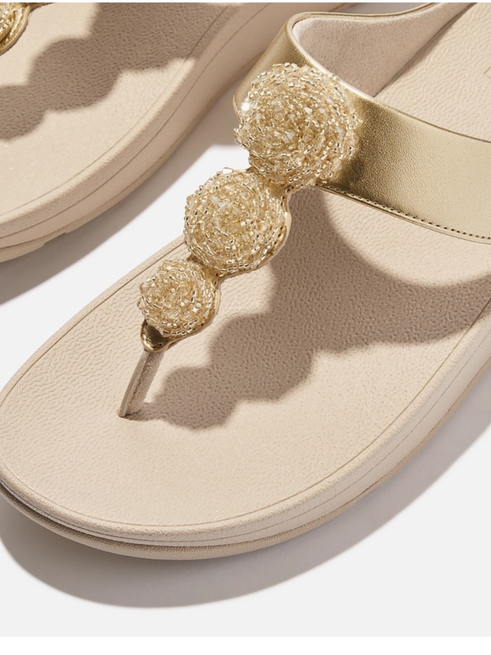 Fitflop Fino Beadie Button Metallic sandals platino NEW‎ 8 - Picture 3 of 6